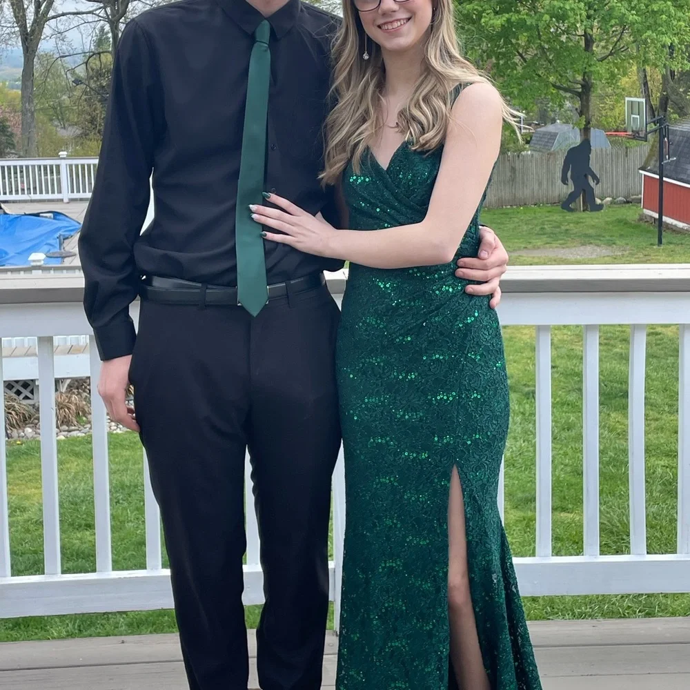 green dress prom couple Sexy Mermaid Prom Dresses,Prom dress lime green Long Evening Party Dress  With Slit fg4240